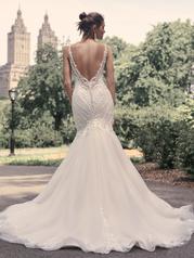 23MC083B02 Ivory Over Pearl Gown With Natural Illusion back