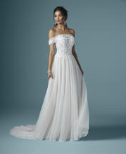 20MS321 Ivory over Nude gown with Nude Illusion front