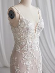 23MB662 Ivory Over Blush Gown With Natural Illusion detail