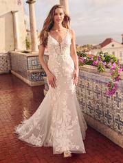 23MB662 Ivory Over Blush Gown With Natural Illusion front