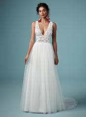9MW926 Ivory gown with Nude Illusion front