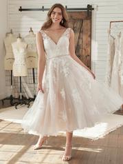 21MS440 Ivory Over Soft Blush Gown With Ivory Illusion front