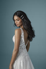 20MW207 Ivory over Champagne gown with Nude Illusion back
