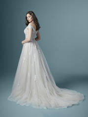 20MS322 Ivory/Silver Accent gown with Nude Illusion back