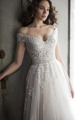 20MS322 Ivory/Silver Accent gown with Nude Illusion detail