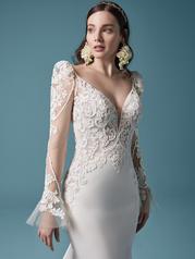 20MS678 Ivory Gown With Nude Illusion detail