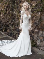 20MS678 Ivory Gown With Nude Illusion front