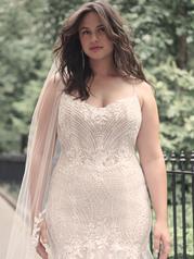 23MS097 Ivory Over Blush Gown With Natural Illusion detail