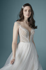 20MS288 Ivory over Blush gown with Nude Illusion detail