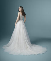 20MS288 Ivory over Blush gown with Nude Illusion back