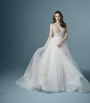 20MS288 Ivory over Blush gown with Nude Illusion front