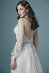 20MS287 Ivory over Champagne gown with Nude Illusion back