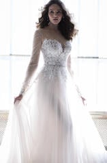 20MS287 Ivory over Champagne gown with Nude Illusion detail