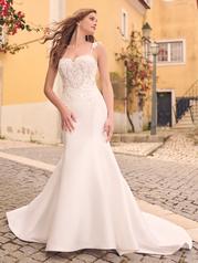 23MW633A01 Ivory Gown With Natural Illusion front