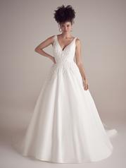 22MS954 All Ivory Gown With Ivory Illusion front