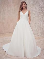 22MS954 All Ivory Gown With Ivory Illusion front