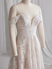 23MB716 Ivory Over Blush Gown With Natural Illusion detail