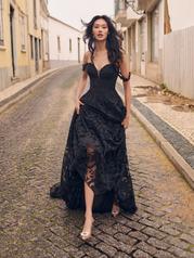 23MB716 All Black Gown With Black Illusion front