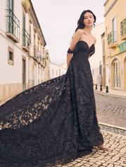 23MB716A01 All Black Gown With Black Illusion front