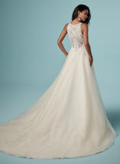 9MC916 Ivory over Light Champagne/Silver Accent gown with back