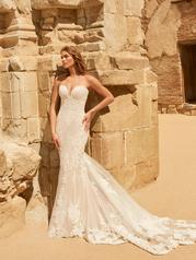 22MS500 Ivory Over Nude Gown With Ivory Illusion front