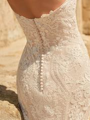 22MS500 Ivory Over Nude Gown With Ivory Illusion detail