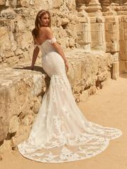22MS500A02 Ivory Over Nude Gown With Ivory Illusion back