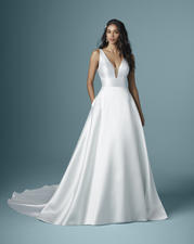 20MC264 Diamond White gown with Nude Illusion front