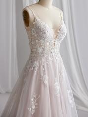 23MB661 Ivory Over Blush Gown With Natural Illusion detail