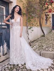23MB661 Ivory Over Blush Gown With Natural Illusion front