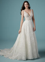 9MT897 Ivory gown with Ivory Illusion front