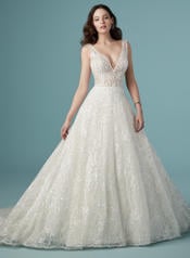 9MT897UB Ivory gown with Ivory Illusion front