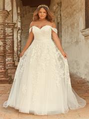 22MS528 All Ivory Gown With Ivory Illusion front