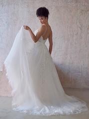 22MS942 Ivory/Silver Accent Gown With Natural Illusion back