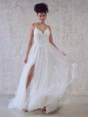 22MS942 Ivory/Silver Accent Gown With Natural Illusion front