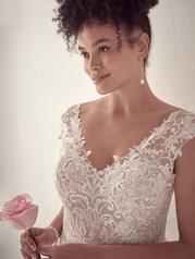 22MK929 Ivory Over Blush Gown With Ivory Illusion detail