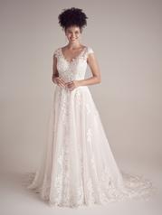 22MK929 Ivory Over Blush Gown With Ivory Illusion front