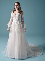 20MS604 Ivory Over Misty Mauve Gown With Nude Illusion front
