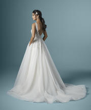 20MS290 Ivory over Champagne/Pewter Accent gown with Nude  back