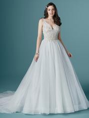 20MS202 Ice Quartz/Silver Accent Gown With Nude Illusion front