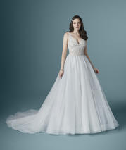 20MS202 Ice Quartz/Silver Accent Gown With Nude Illusion front