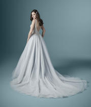 20MS202 Ivory over Blush/Silver Accent gown with Nude Illu back