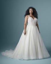 20MS202 Ivory Gown With Nude Illusion front