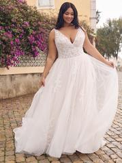 23MN602 Ivory Over Soft Blush Gown With Natural Illusion front