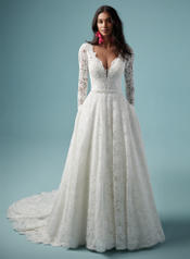 9MN860 Ivory gown with Nude Illusion front