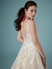 9MS902 Ivory over Blush gown with Nude Illusion back