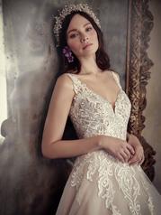 9MS902 Ivory over Blush gown with Nude Illusion detail