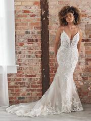 8MS794B05 Ivory Over Blush Gown With Nude Illusion front