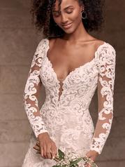 21MS347 Ivory Over Blush Gown With Nude Illusion-pictured detail