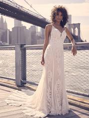 23MK133 Ivory Over Nude Gown With Natural Illusion detail